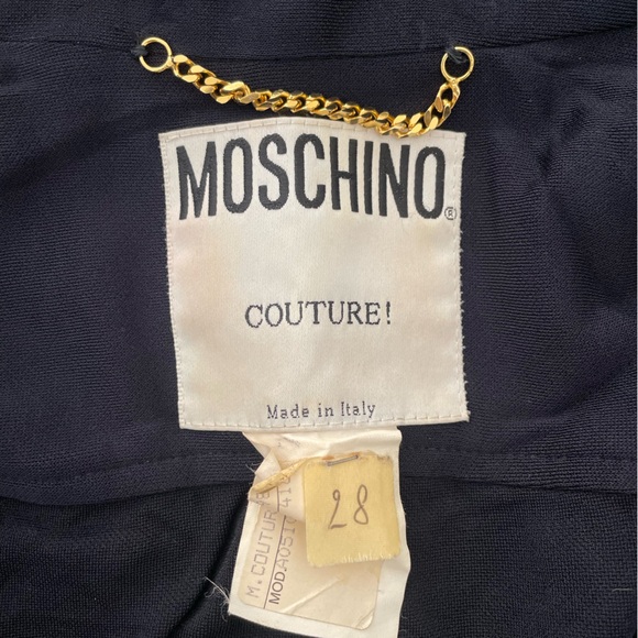 Moschino Couture Women's Navy Track Jacket, Rayon, Size 8 - Picture 6 of 8